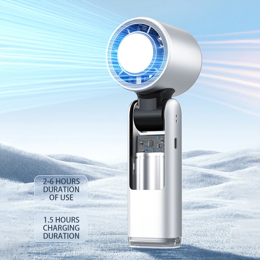 Chilled Ice Sensation Cold Fan 100 Turbos Speed Fan USB Powered Digital Display for Outdoor Camping Travel