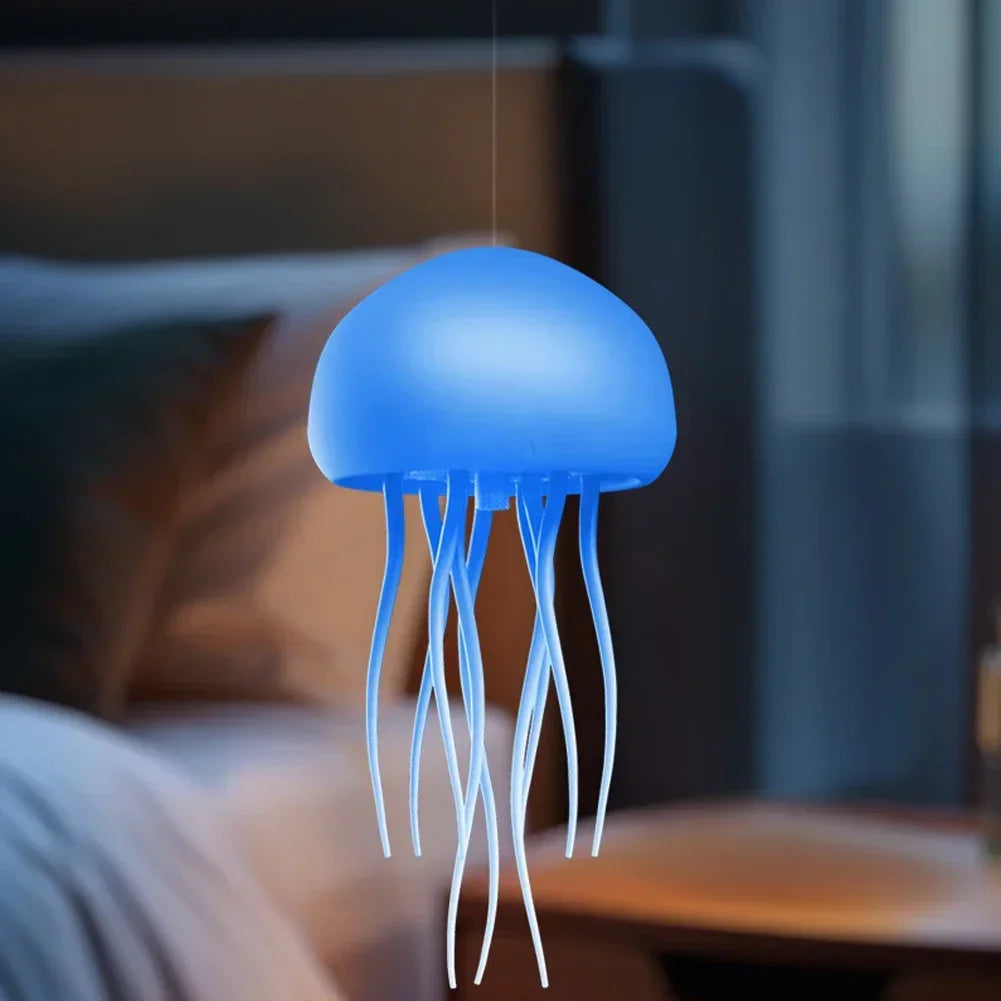 Cartoon Dancing Jellyfish Night Light RGB Gradient Cute Jellyfish Bedside Lamp Voice Control Type-C Charging LED Night Lamp